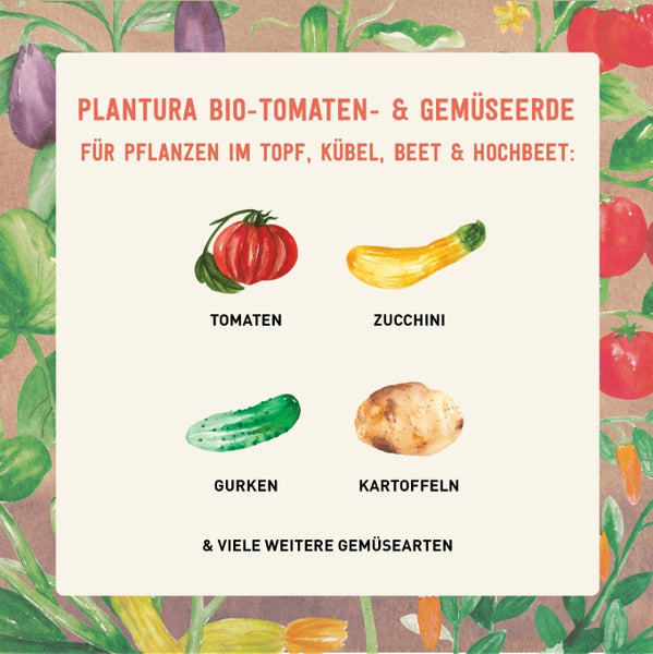 Bio Gemüse- und Tomatenerde für verschiedene Gemüsearten