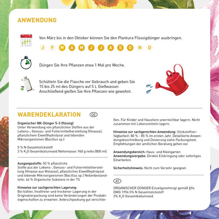 Anwendung flüssiger Blumendünger von Plantura