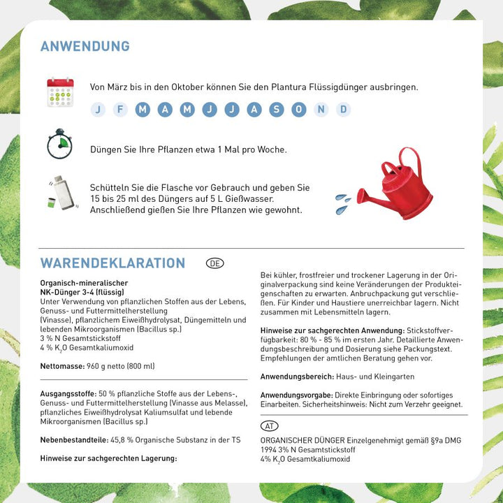 Anwendung Bio-Zimmerpflanzendünger