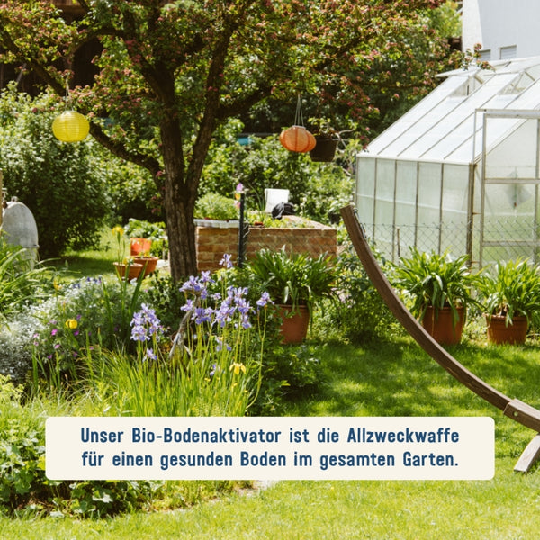 Bodenaktivator im gesamten Garten anwenden