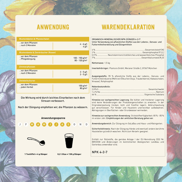 Bio-Blumendünger von Plantura Anwendung