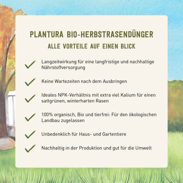 Vorteile des Bio-Herbstrasendüngers von Plantura