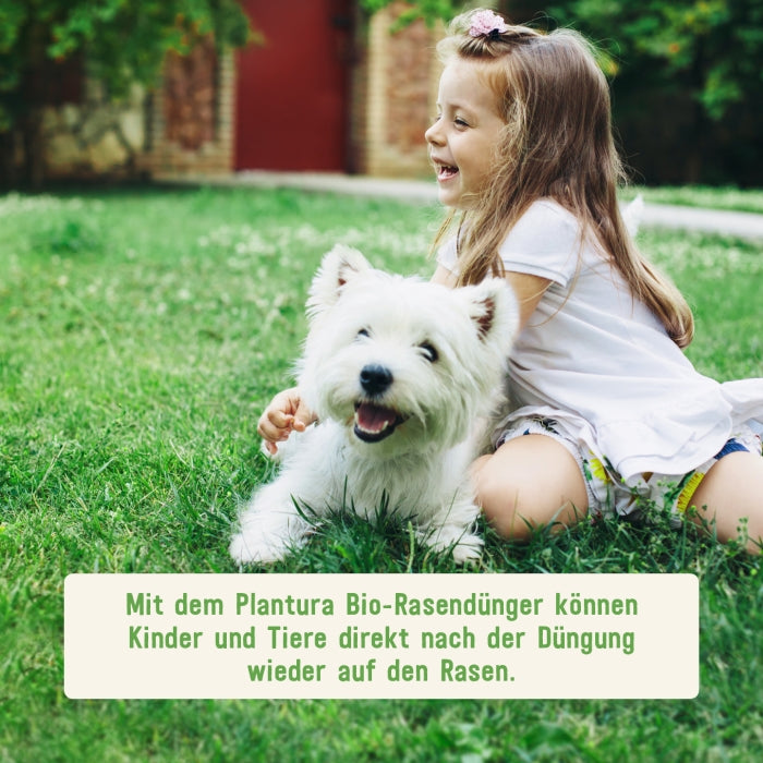 Bio-Rasendünger von Plantura für Kinder und Tiere unbedenklich