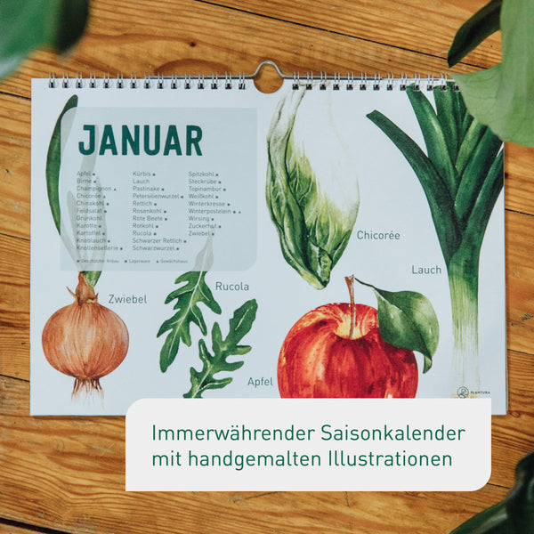 Saisonkalender mit Monatsübersicht