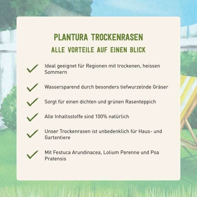 Vorteile des Plantura Premium Trockenrasens